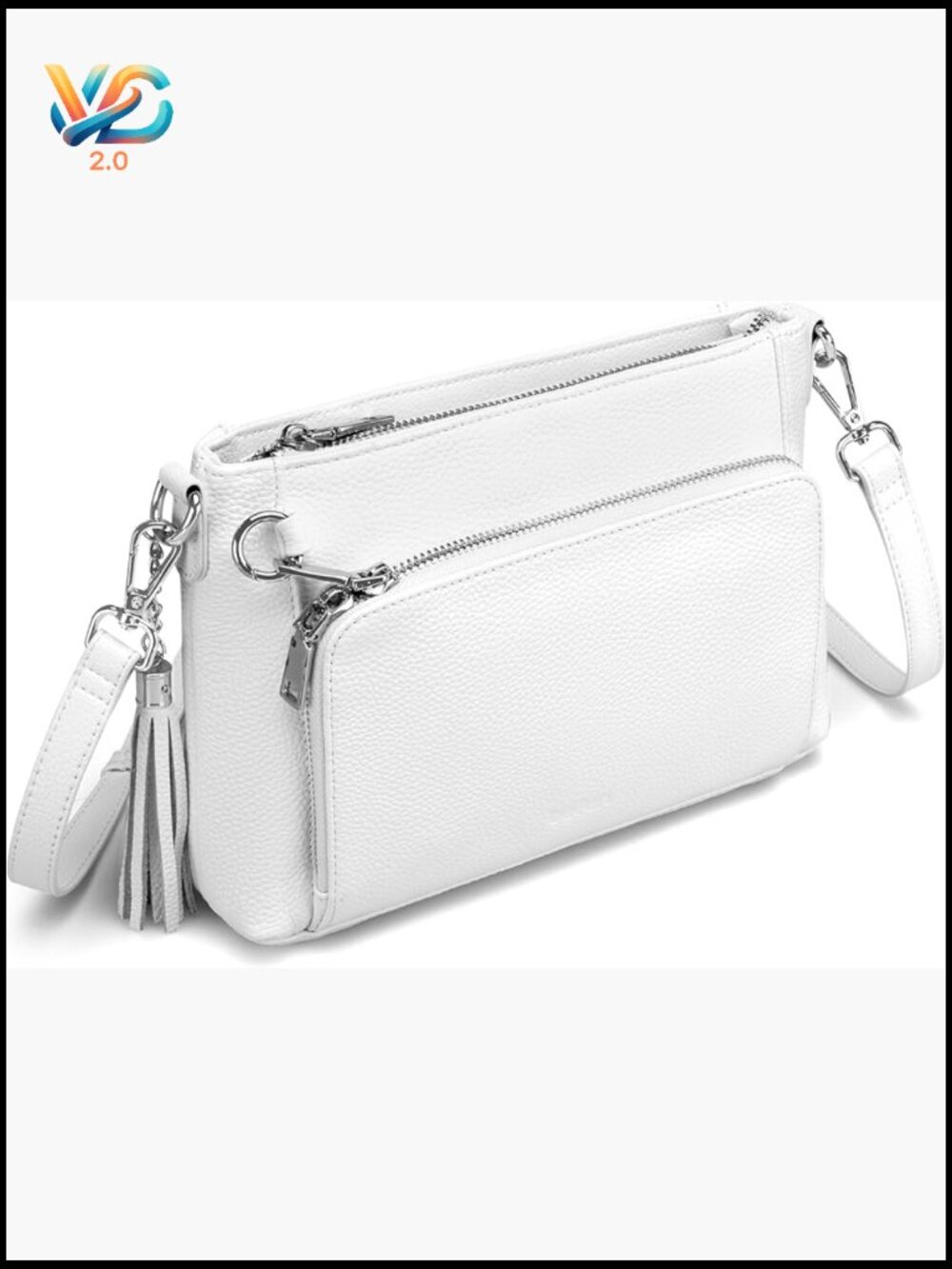 Anti Theft Genuine Leather Crossbody Bag with Built In Wallet RFID Purse